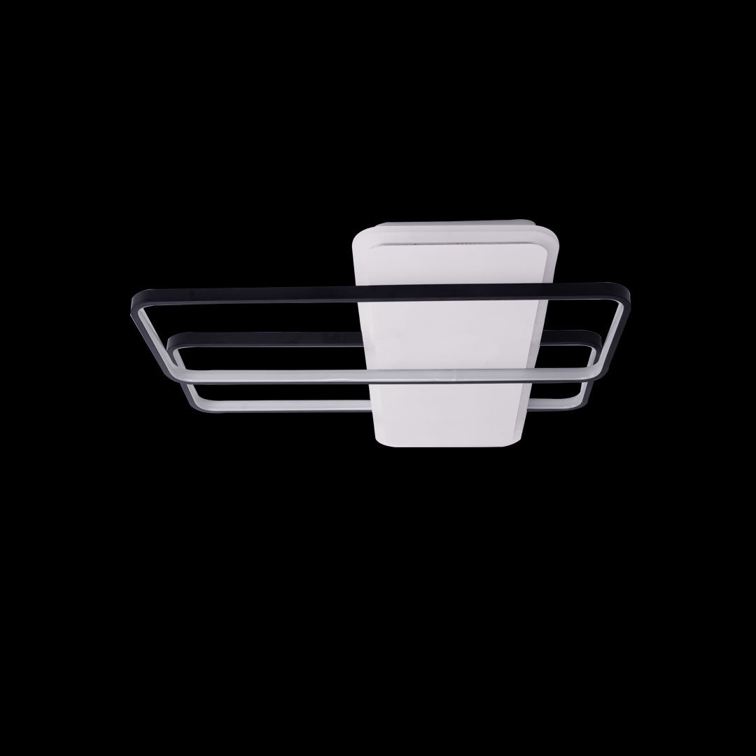 Lustra LED cu Telecomanda, 168W, 3000K/4000K/6000K, Acril si Metal, Negru cu Alb, Dimabila, IP.20 2305WH+BK