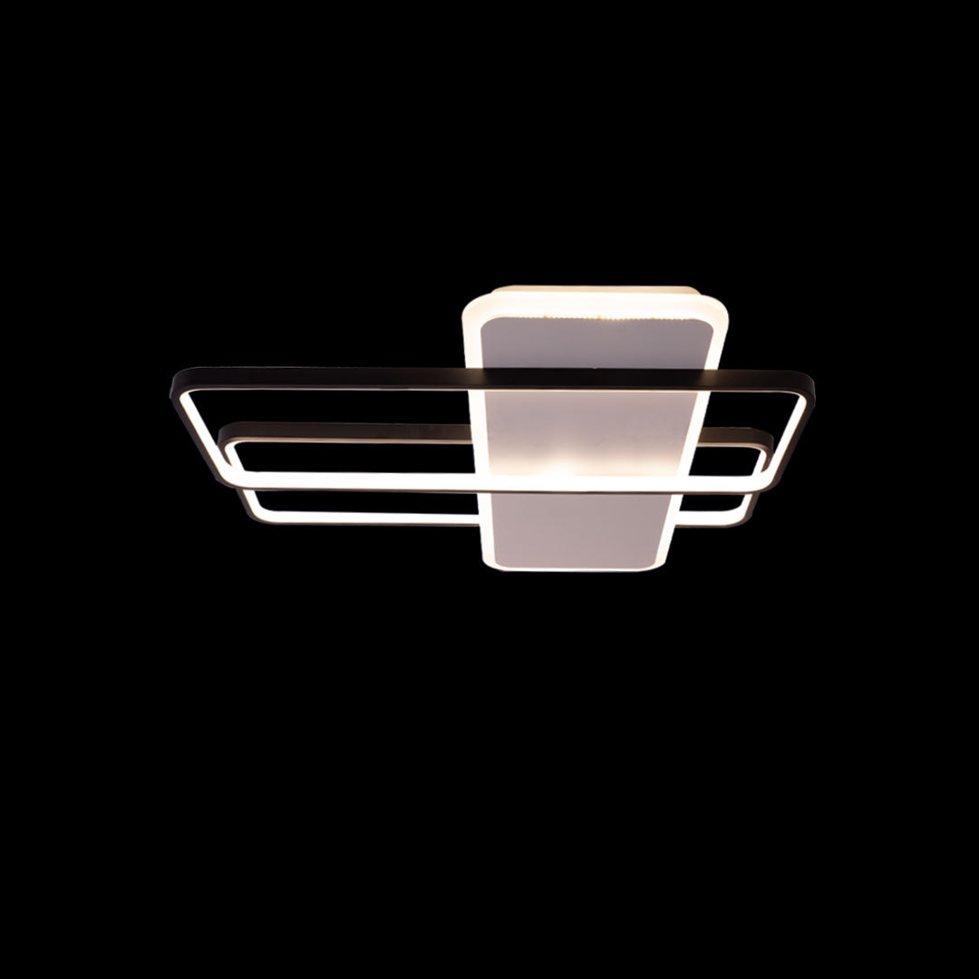 Lustra LED cu Telecomanda, 168W, 3000K/4000K/6000K, Acril si Metal, Negru cu Alb, Dimabila, IP.20 2305WH+BK