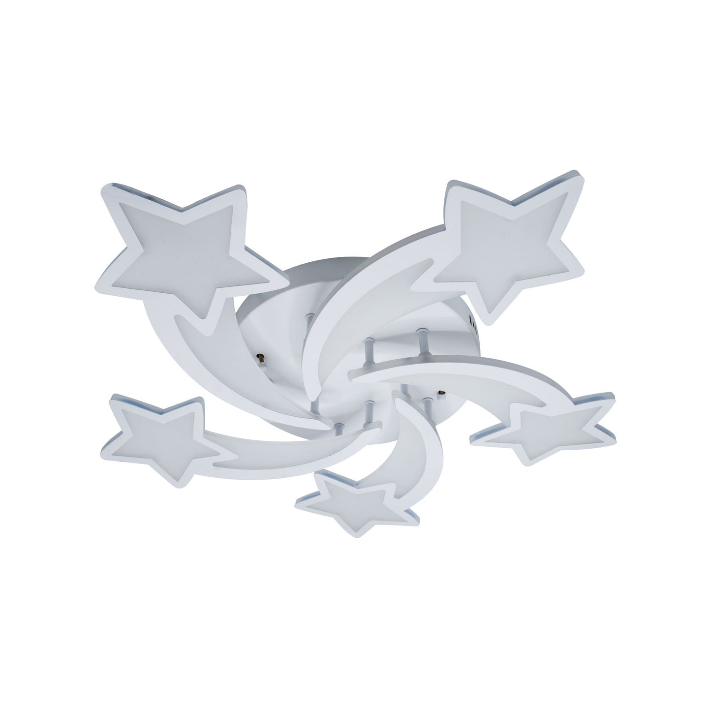 Lustra LED cu telecomanda IPOMOEA, 69W, 5 Stele, lumina Rece/Calda/Neutra, Dimabila, Alb