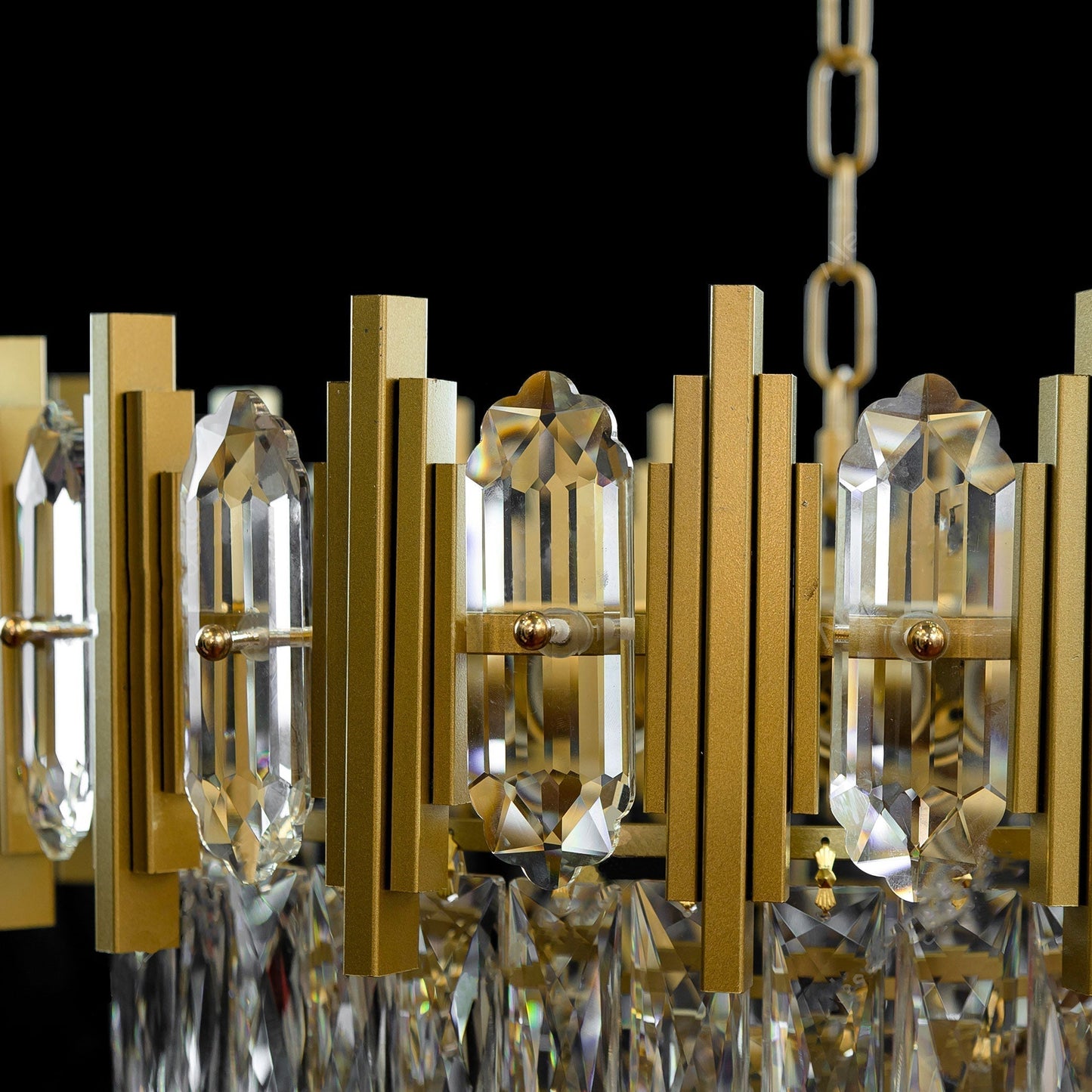 Candelabru 9*E27, Auriu, Metal si Cristal 2330/8
