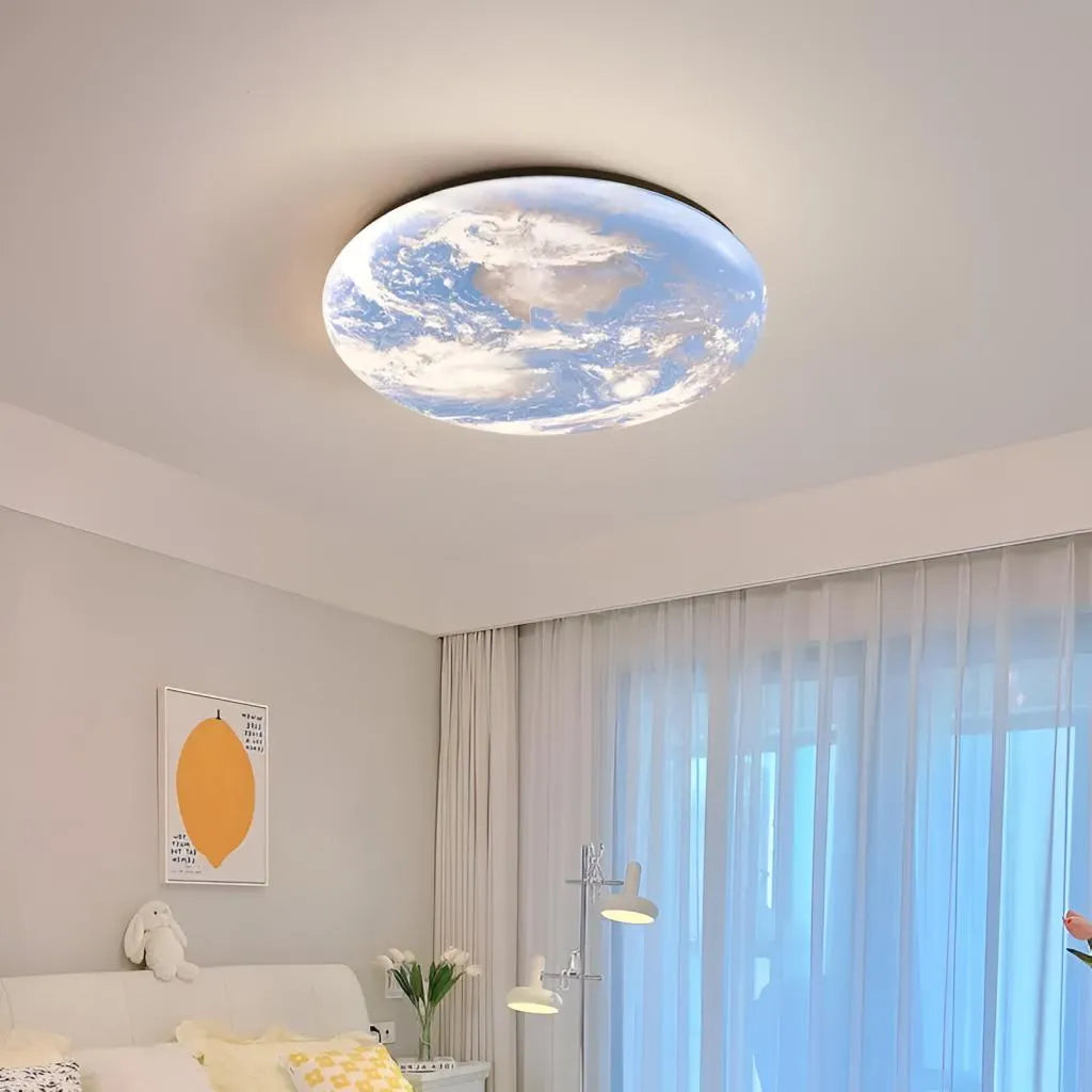 Lustra LED EARTH 39W, Diametru 35cm, lumina Rece/Calda/Neutra, Albastru