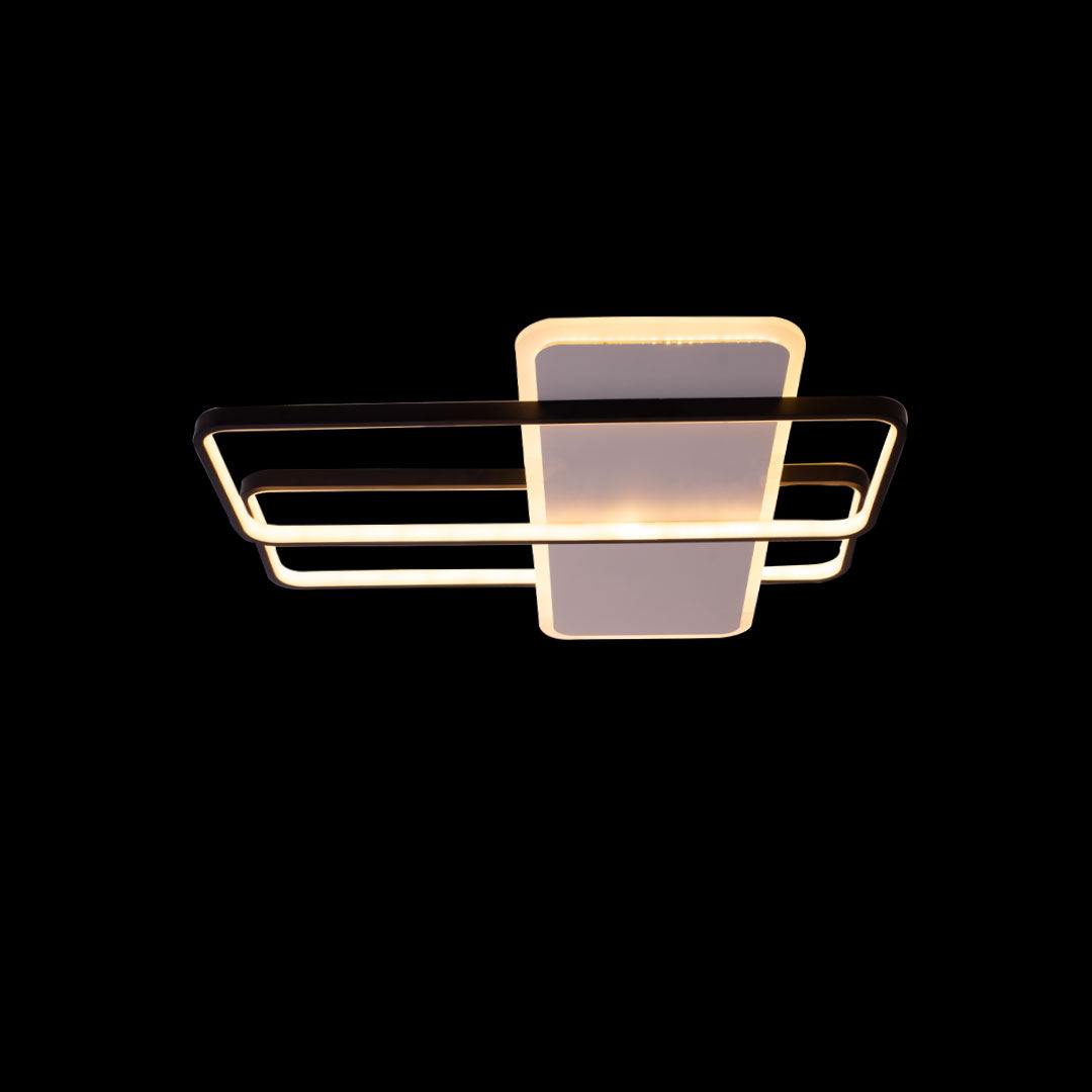 Lustra LED cu Telecomanda, 168W, 3000K/4000K/6000K, Acril si Metal, Negru cu Alb, Dimabila, IP.20 2305WH+BK