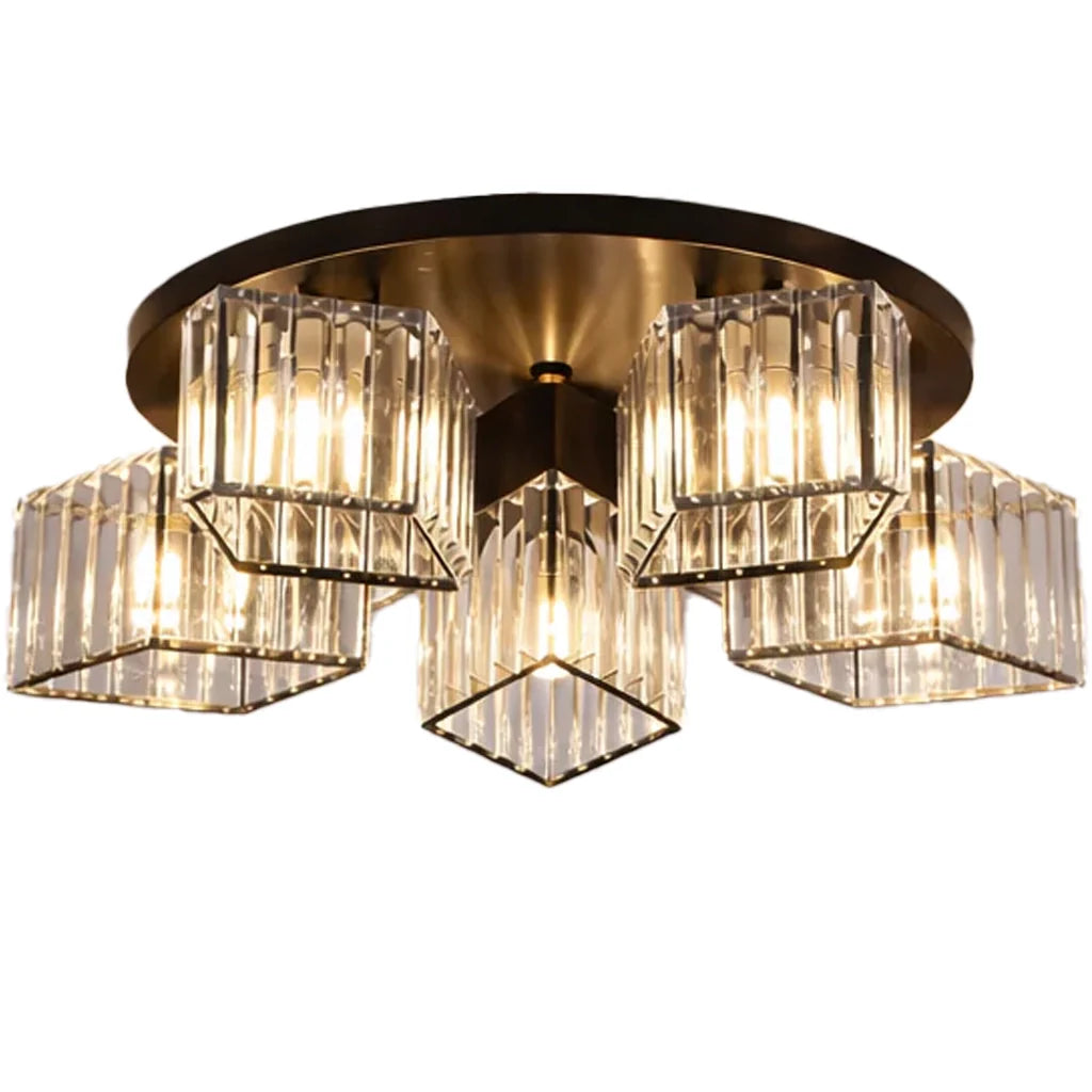 Lustra Clasica Moderna Sasha, LC117/5BK, 5x E27, Metal si Cristal, Negru, Abajur Lustre Clasice Default Title Alessandro Design