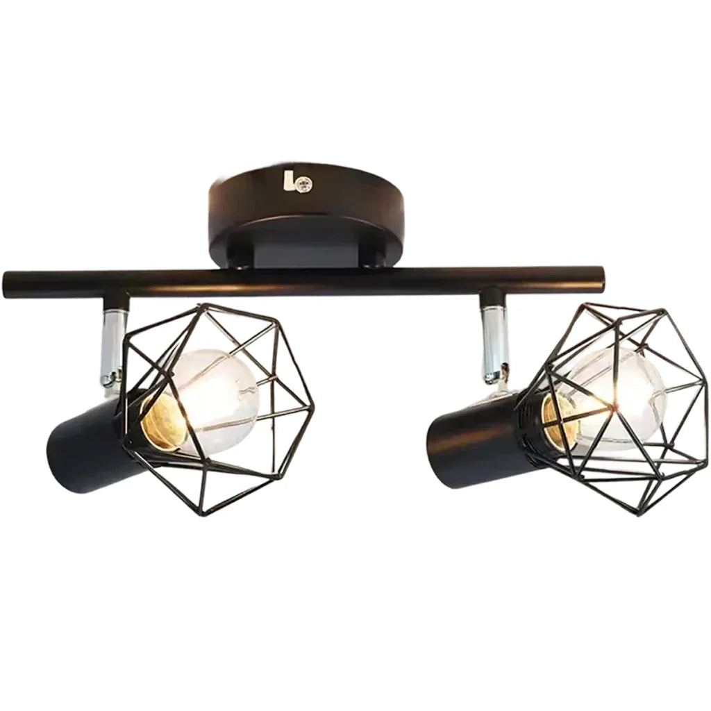 Lustra cu Abajur, GRACIE, Diamant, 2XE14, Negru, Metal Lustre Clasice Default Title Alessandro Design