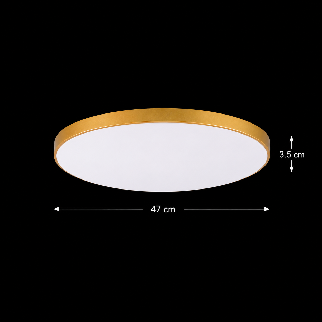 Plafoniera LED SOLIS, D47cm, 70W, Lumina Rece 6000K, Auriu