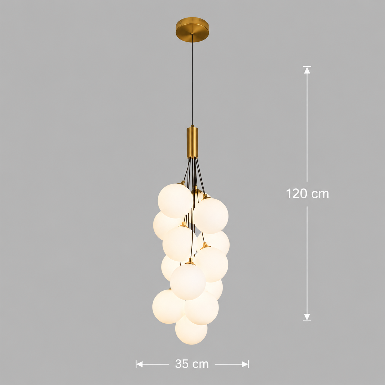 Lustra Suspendata VINE Nobile, Ø35cm, 13xG9, Alb, Metal si Sticla