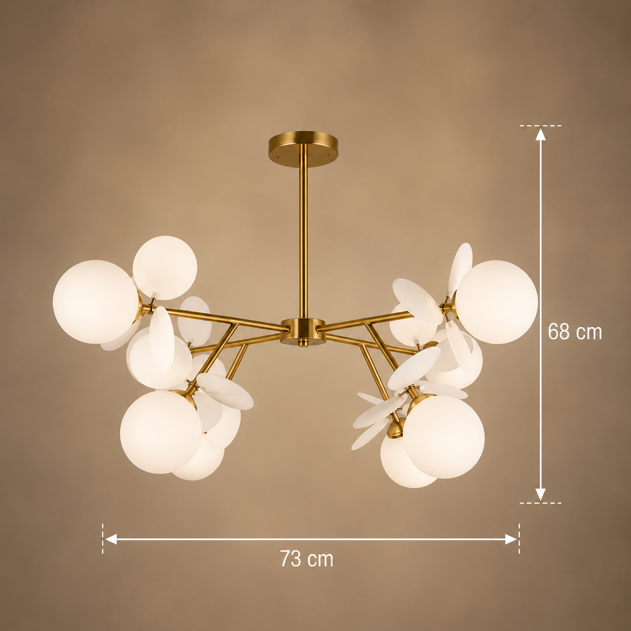 Lustra cu bec moderna SVEN, Ø73cm,8x G9, Auriu, Metal
