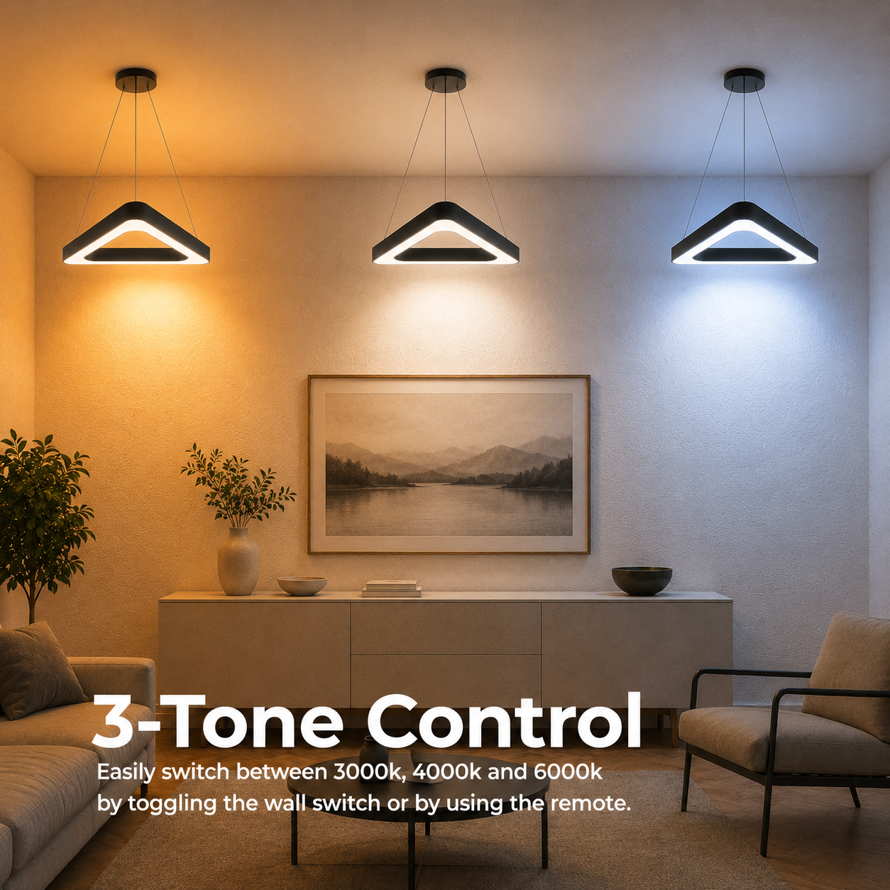 Lustra LED suspendata ANGLE, 60cm, 25W, Inaltime Reglabila, Lumina Rece, Negru, Metal si Acril