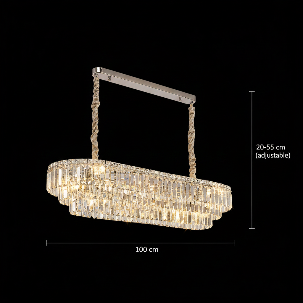 Candelabru Cristal VENARIA 12x E14, 80cm, Auriu Lucios, Inaltime Reglabila