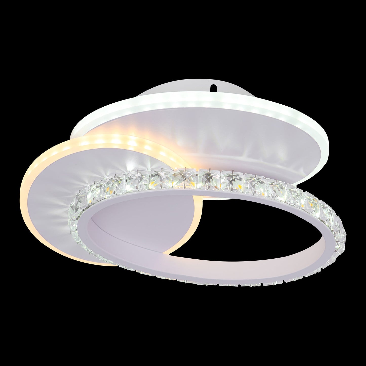 Lustra LED cu cristal HOLLANCE 24W, 3 Elemente, lumina Rece/Calda/Neutra, Alb