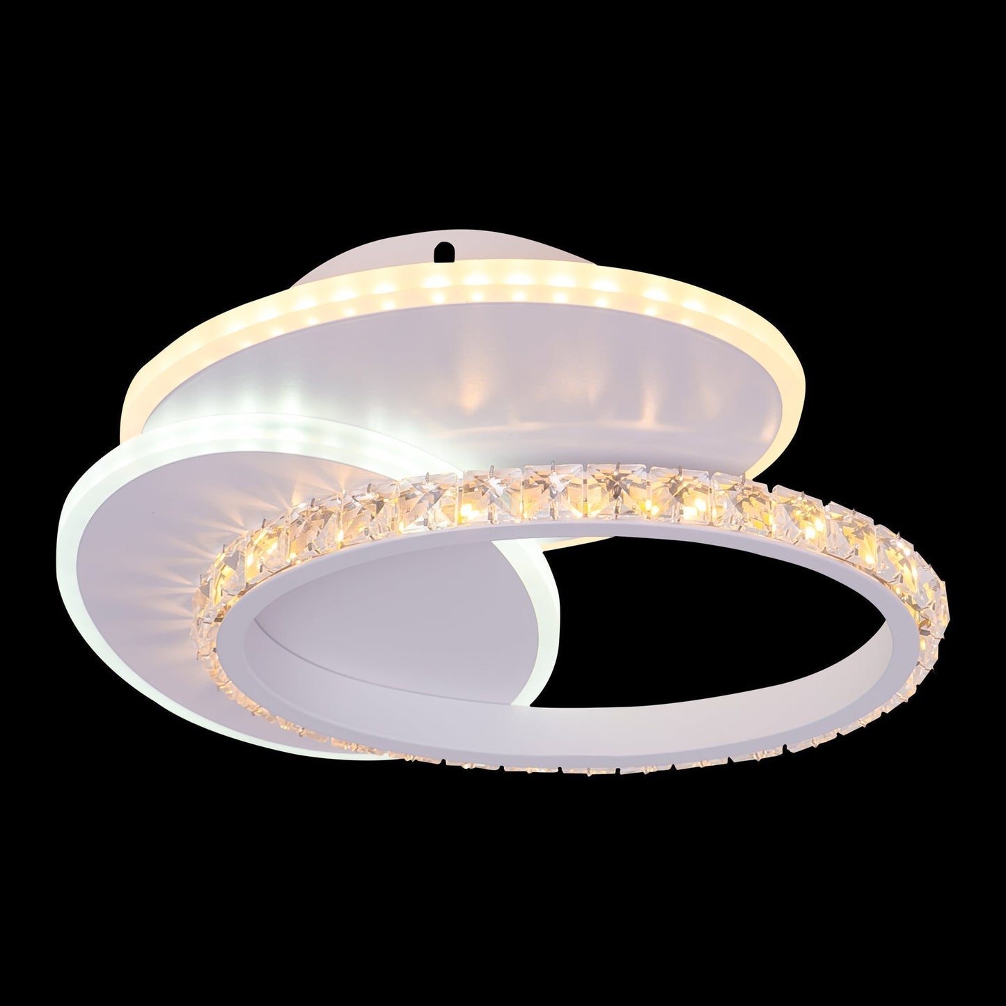Lustra LED cu cristal HOLLANCE 24W, 3 Elemente, lumina Rece/Calda/Neutra, Alb