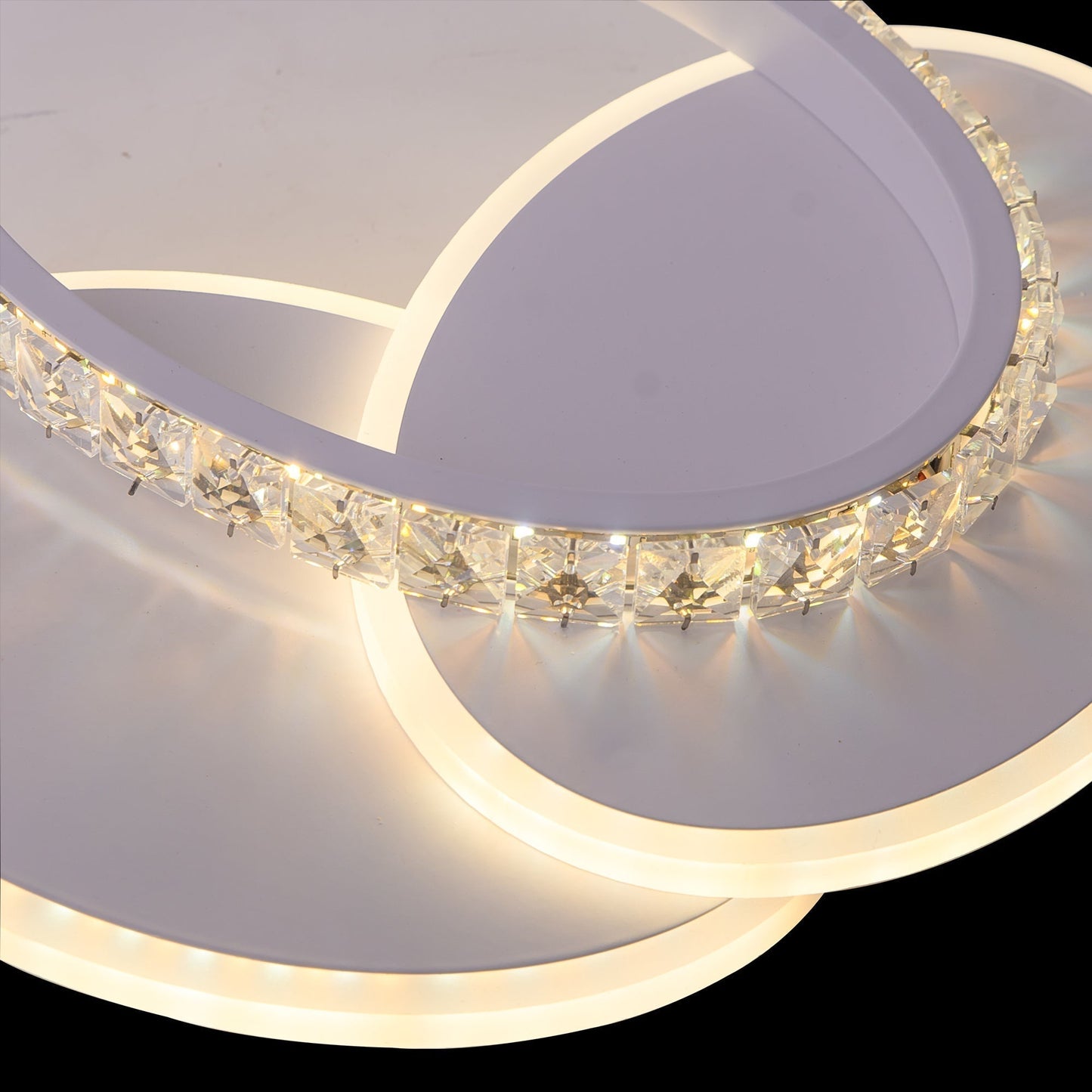 Lustra LED cu cristal HOLLANCE 24W, 3 Elemente, lumina Rece/Calda/Neutra, Alb