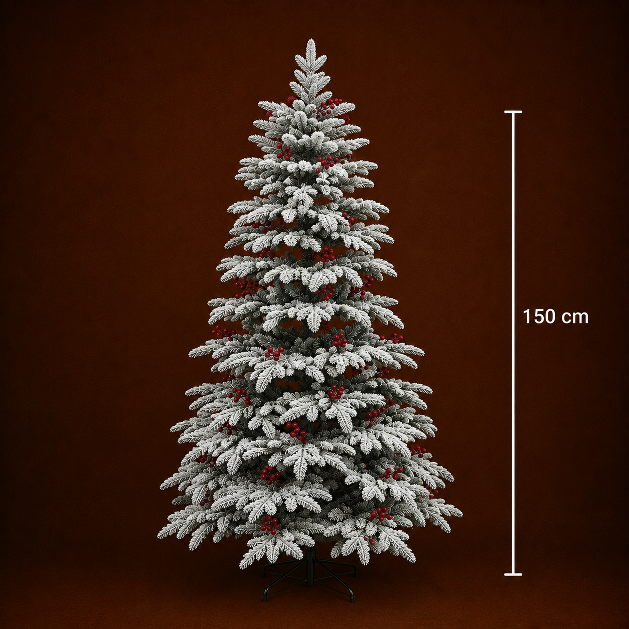 Decorațiune Brad Artificial CRAN, 150 cm, 320 vârfuri, Plastic, Verde si Alb