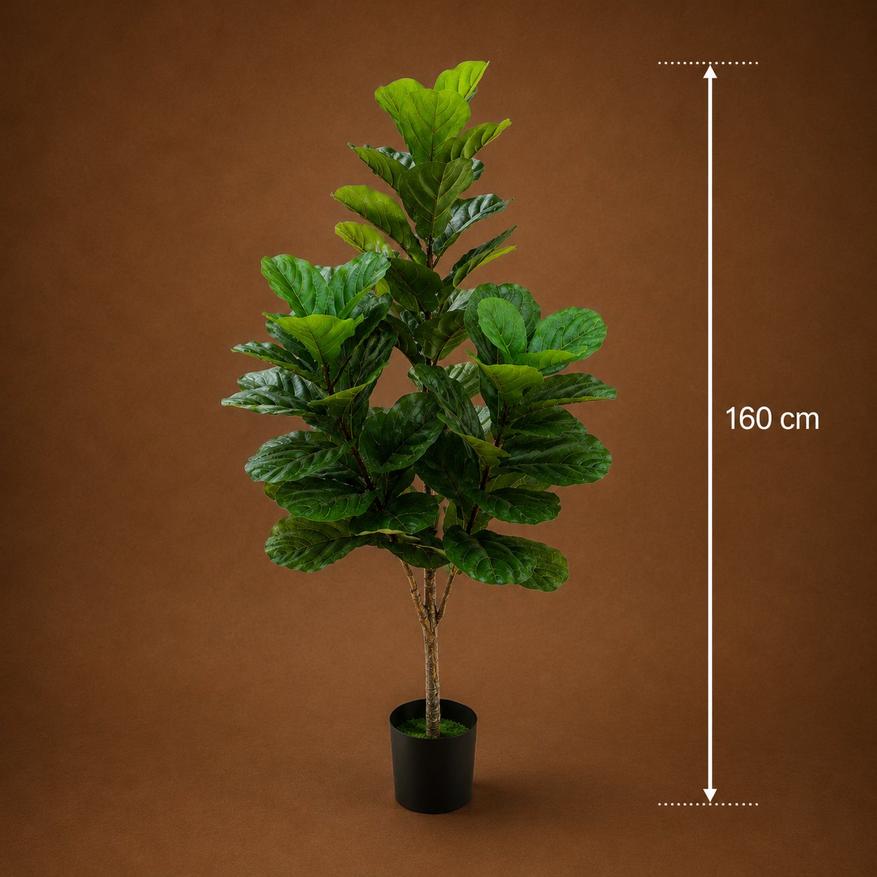 Decorațiune Smochin, Plastic, 3 brate, 160 cm, Verde