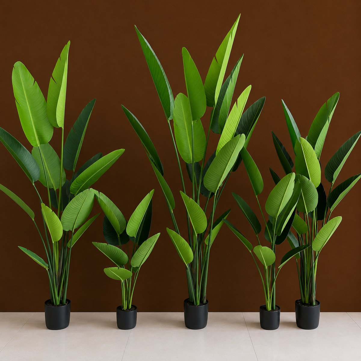 Plantă Artificială Tip Strelitzia Nicolai(Pasărea Paradisului), 220 cm, 13 frunze, Verde