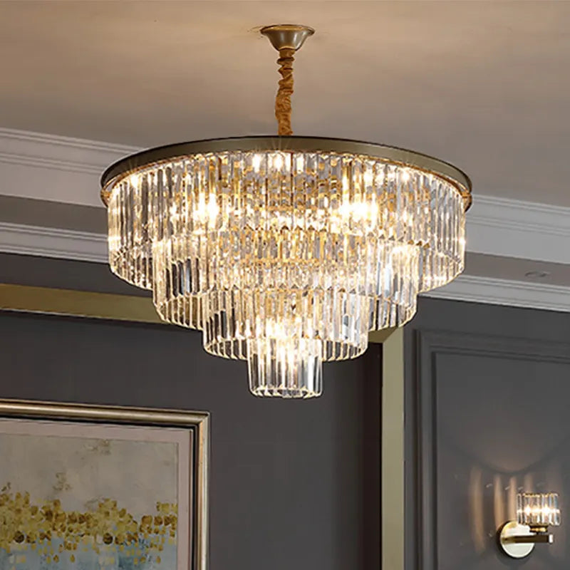 Candelabru Cristal CHAMBORD Nobile 5xE14, Diametru 38cm, Auriu Mat Candelabre Cristal Default Title Alessandro Design