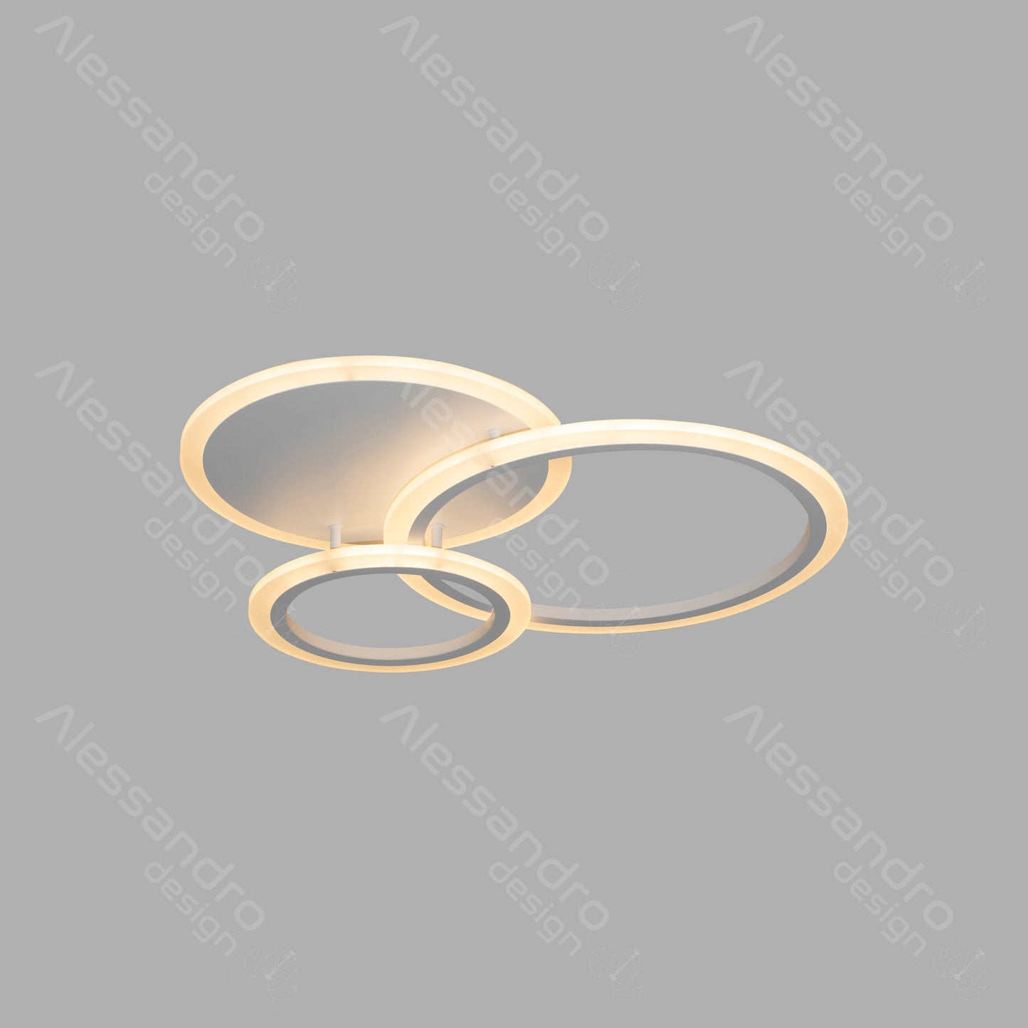 Lustra LED cu telecomanda LUCY 40W, 2 Cercuri, lumina Rece/Calda/Neutra, Dimabila, Alb