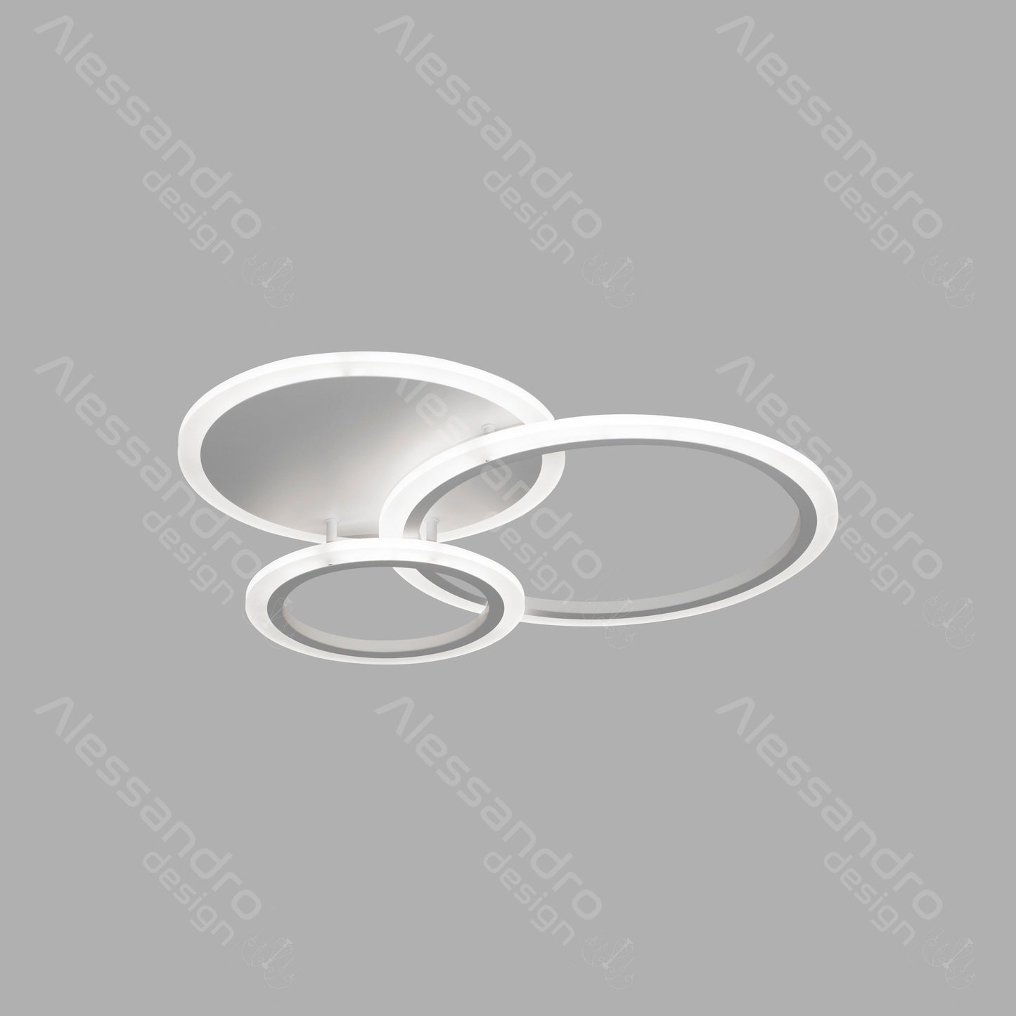 Lustra LED cu telecomanda LUCY 40W, 2 Cercuri, lumina Rece/Calda/Neutra, Dimabila, Alb