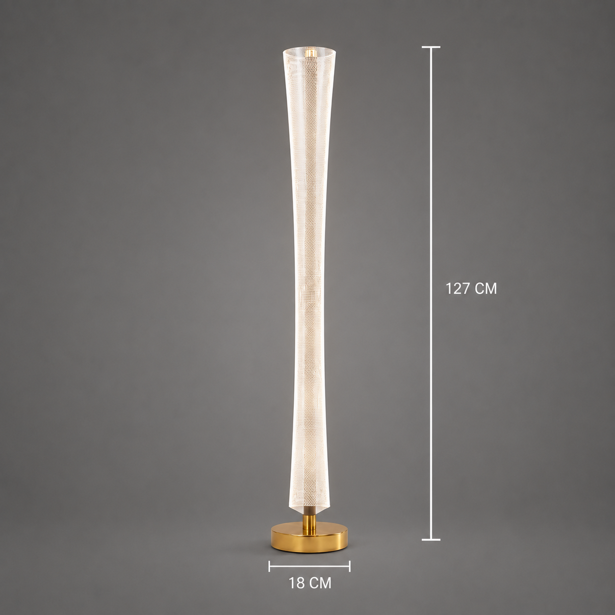 Lampadar LED 40W Modern Augustinus 127Cm Luminca Calda/Neutra/Rece Auriu