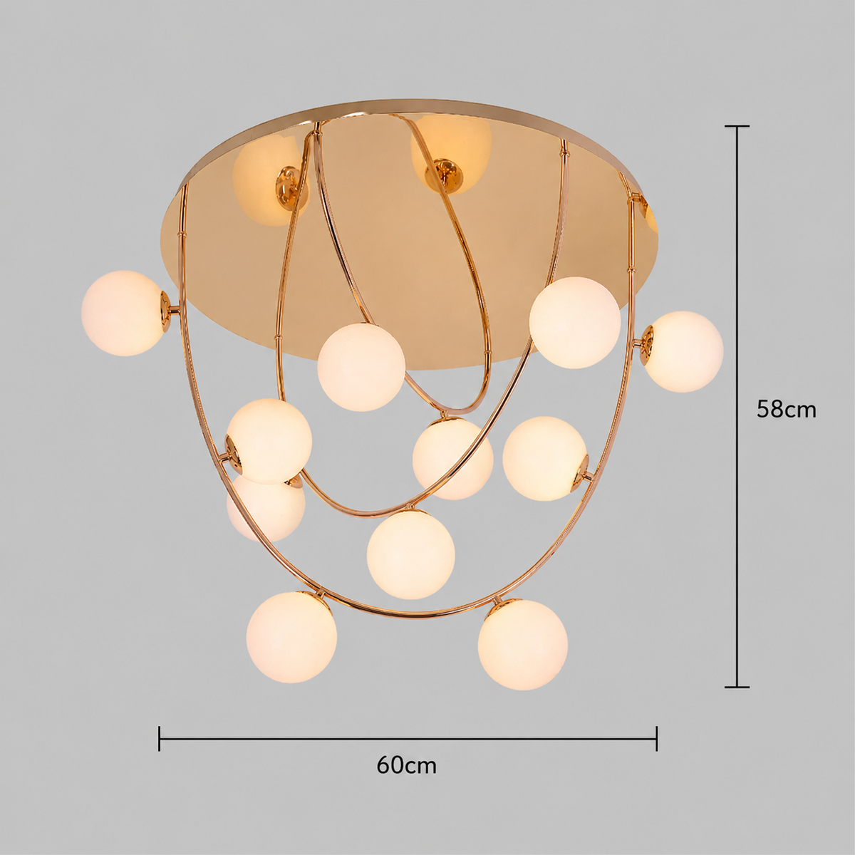 Lustra Moderna QUVA Magno, 11 x G9, Diametru 60cm, Metal, Auriu