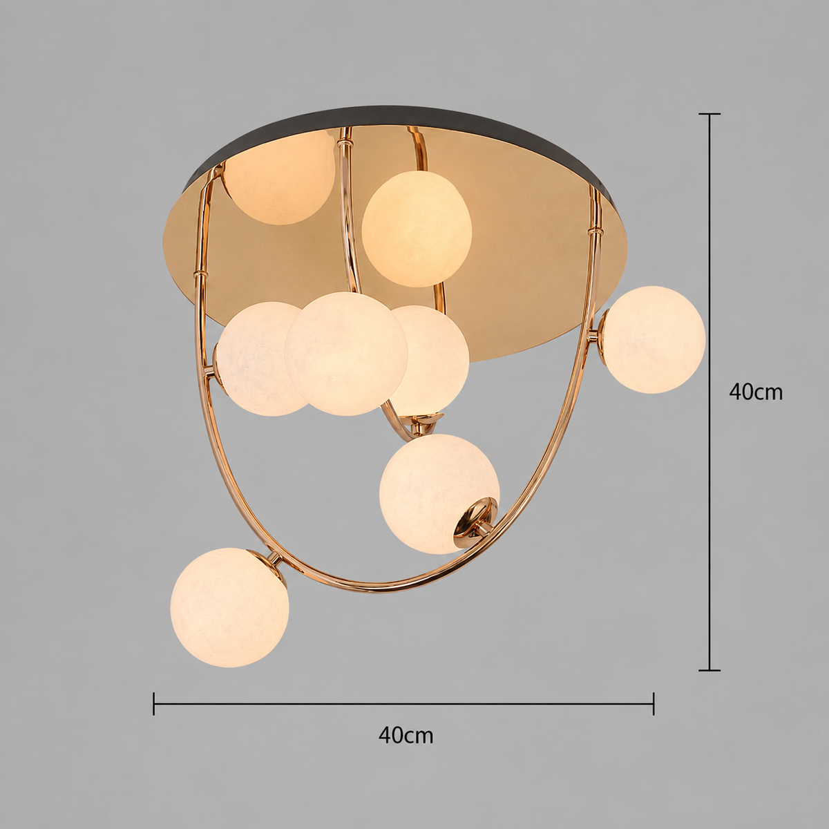 Lustra Moderna QUVA Nobile, 6 x G9, Diametru 40cm, Metal, Auriu