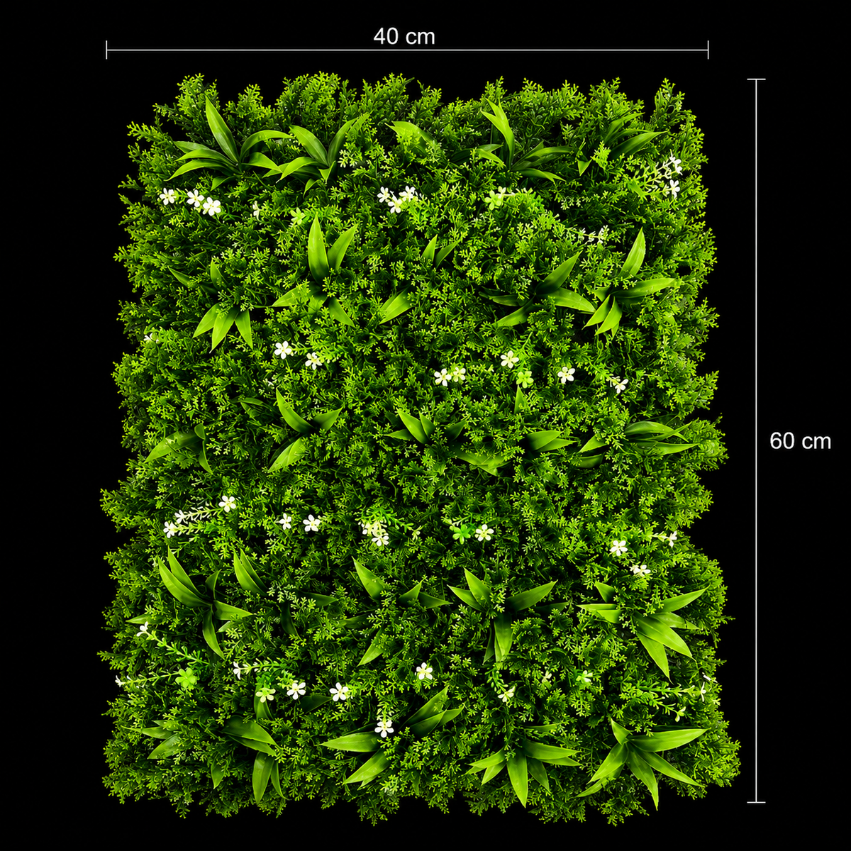 Planta Artificială Panou de Gard Viu Frunze de Piersic Mix, 40 x 60 cm, Verde