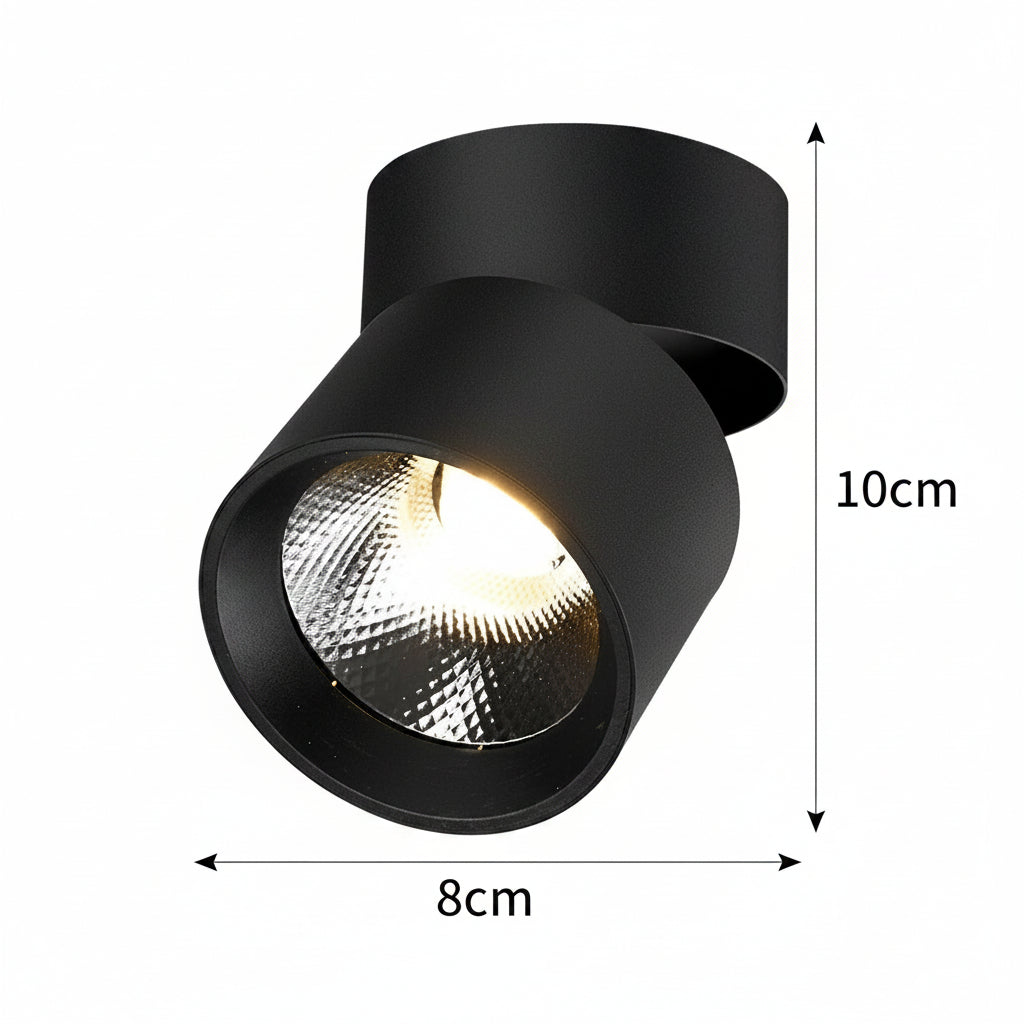 Spot LED TINNIE, Rotativ, 9W, Lumina Neutra 4000K, Negru