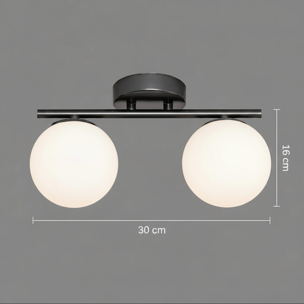 Lustra LED si cristal ORI, 30cm, 2xG9, Globuri, Negru