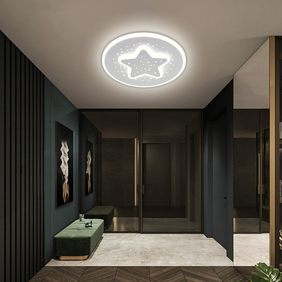 Lustra LED GUARENA, 18W, lumina Rece/Calda/Neutra, Alb