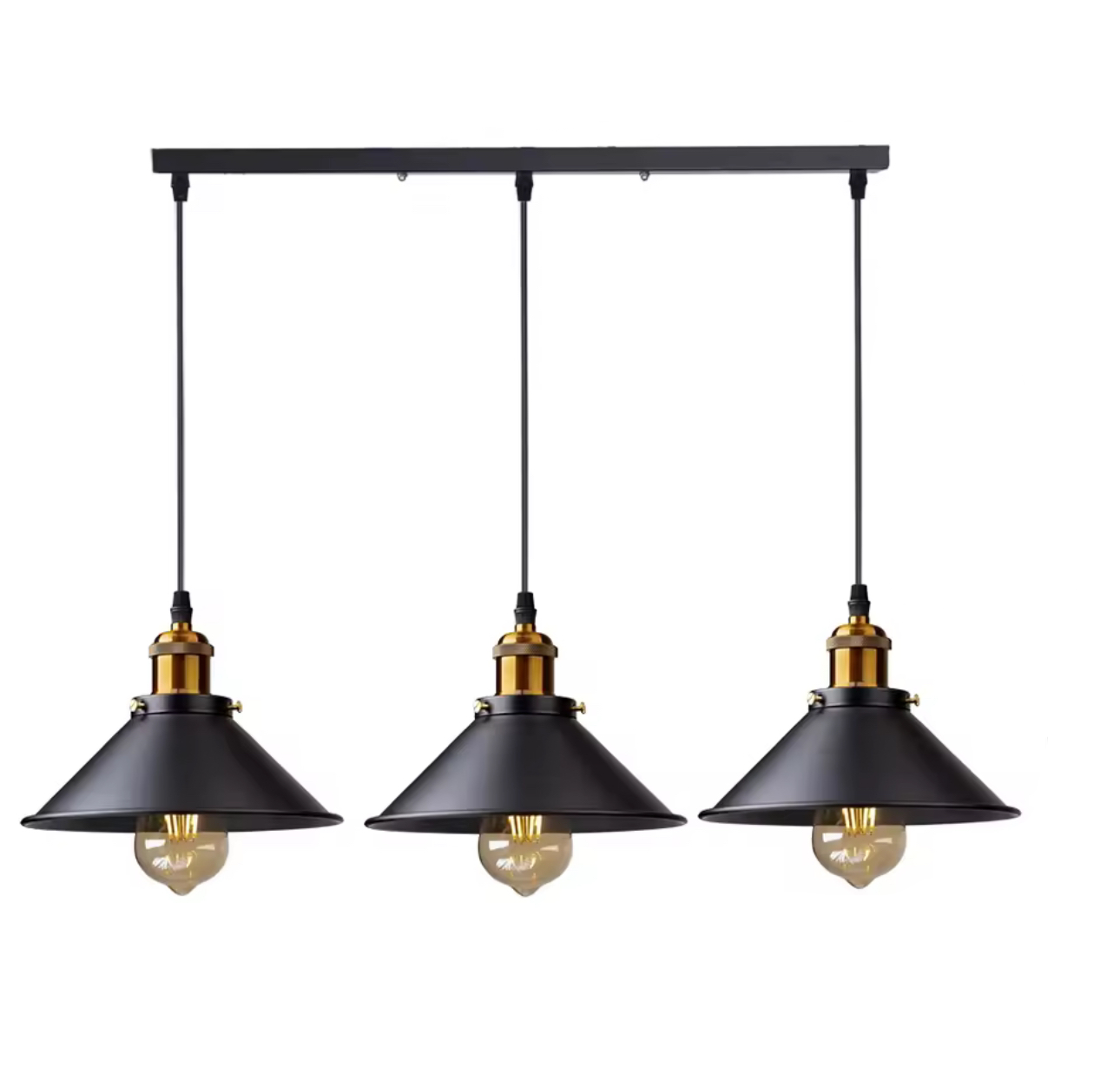 Lustra Suspendata, LV210/3L, 3xE27, Negru, Metal si Fir, Inaltime Reglabila