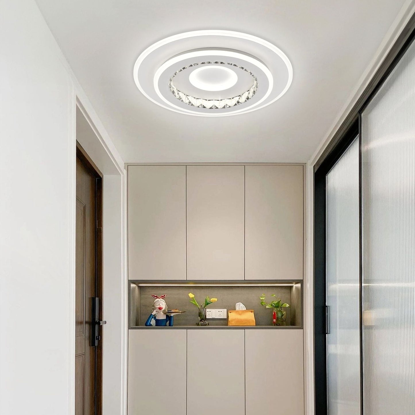 Lustra LED DOLIANA 70W, Diametru 40cm, lumina Rece/Calda/Neutra, Alb