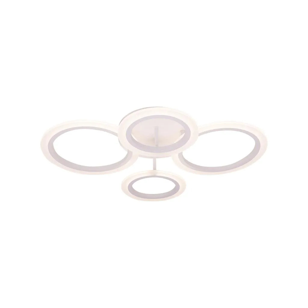 Lustra LED cu telecomanda BETTY 44W, 4 Cercuri, lumina Rece/Calda/Neutra, Dimabila, Alb