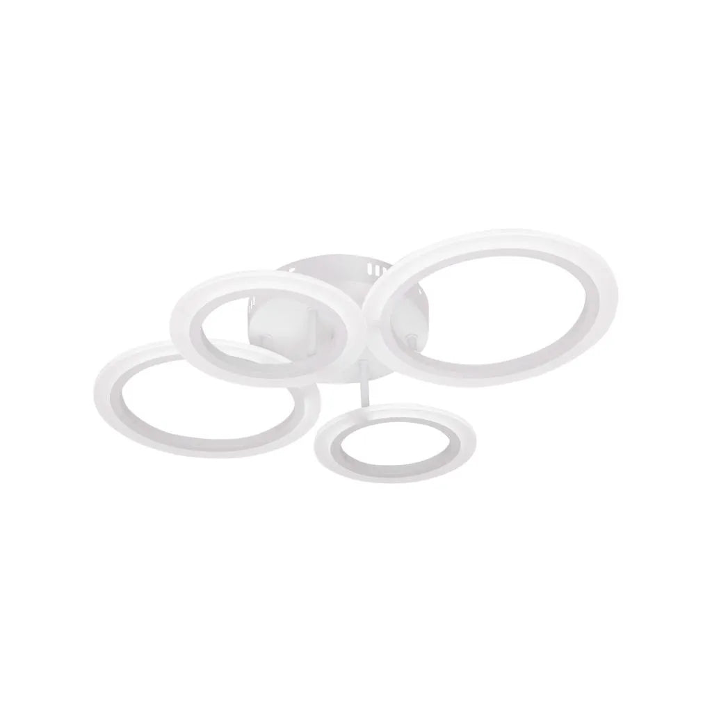 Lustra LED cu telecomanda BETTY 44W, 4 Cercuri, lumina Rece/Calda/Neutra, Dimabila, Alb