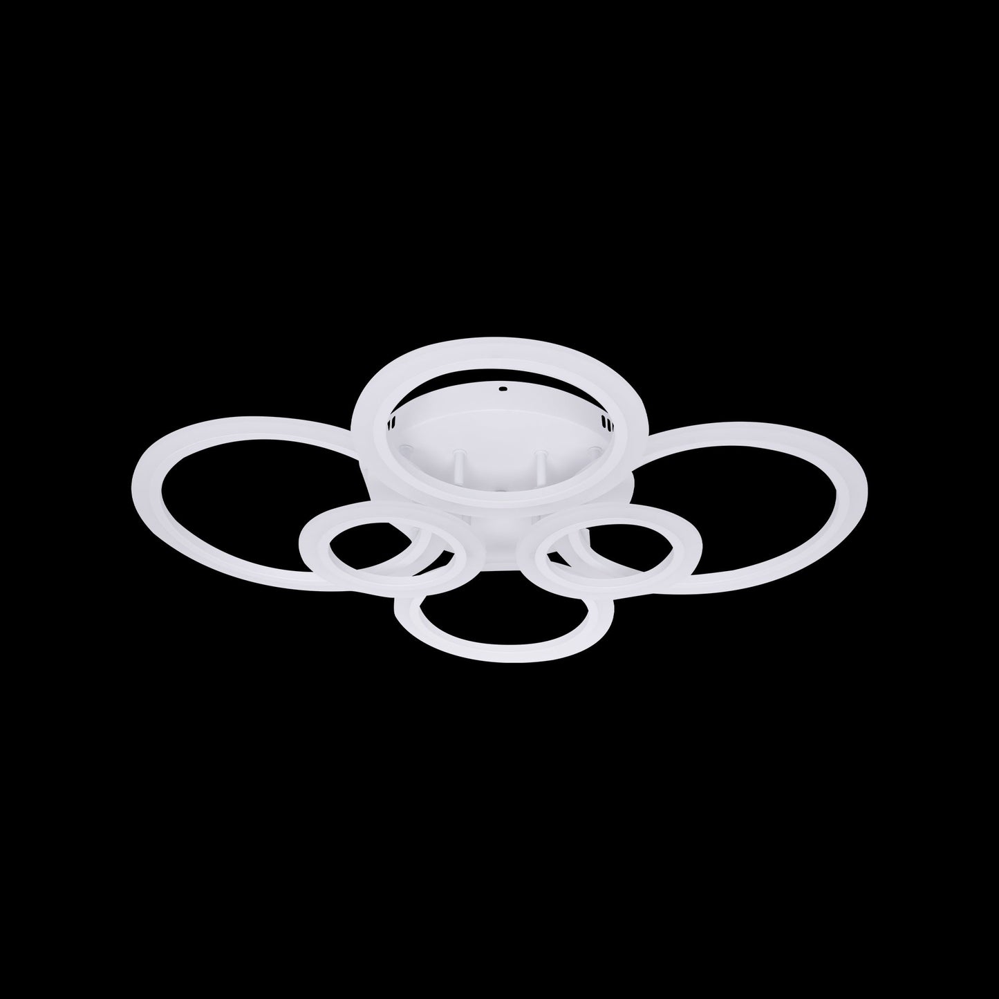 Lustra LED cu telecomanda BETTY 82W, 6 Cercuri, lumina Rece/Calda/Neutra, Dimabila, Alb