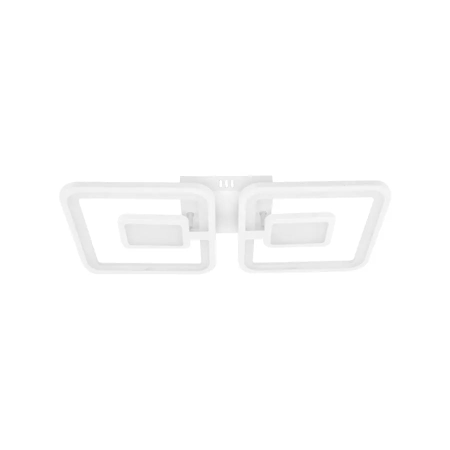 Lustra LED cu telecomanda FELIX 57W, 2 Patrate, lumina Rece/Calda/Neutra, Dimabila, Alb