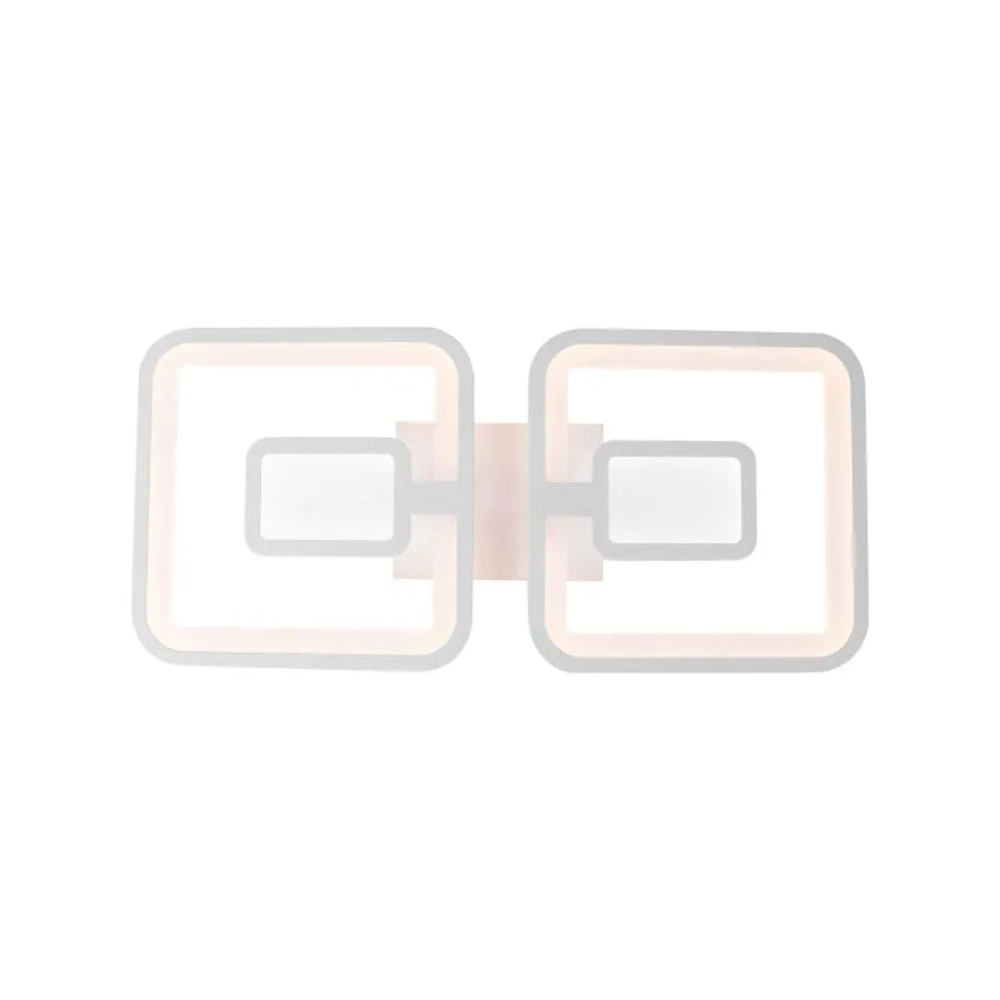 Lustra LED cu telecomanda FELIX 57W, 2 Patrate, lumina Rece/Calda/Neutra, Dimabila, Alb