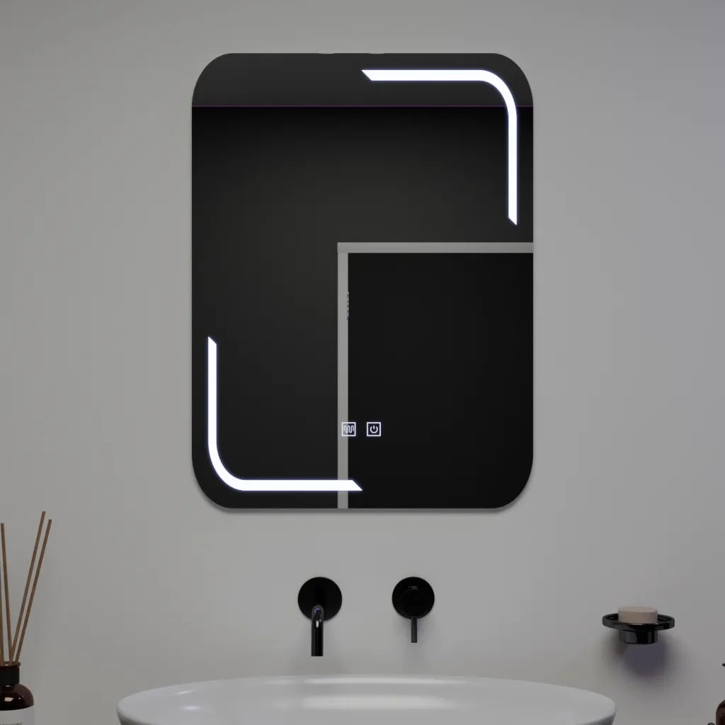 Oglinda LED Rectangulara, 50x70cm, Touch Ulrich, Sistem Dezaburire, Dimabila