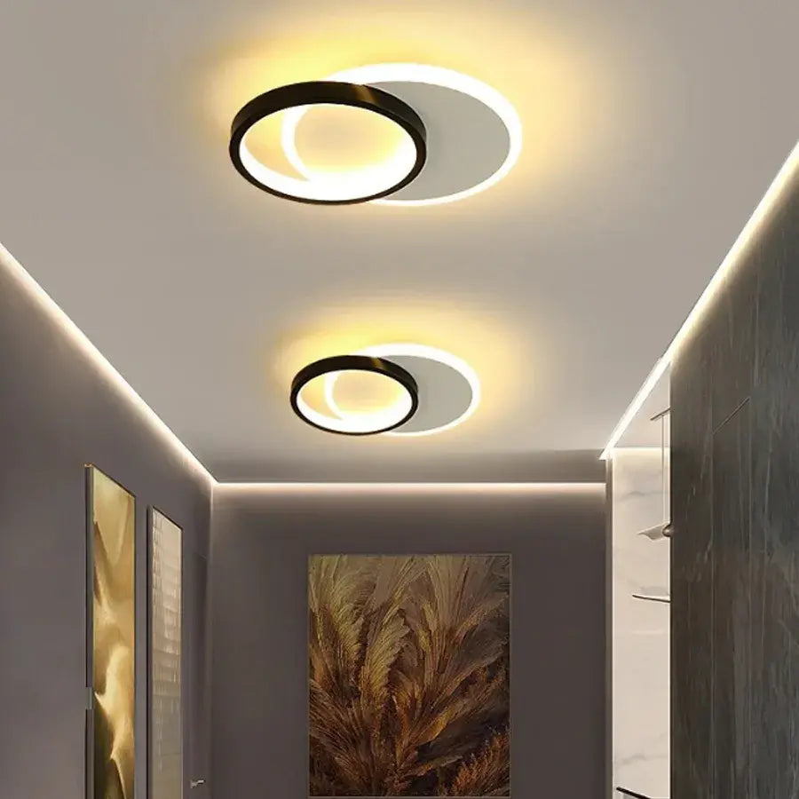 Aplica LED SMALON 27W, 2 Cercuri, lumina Rece/Calda/Neutra, Alb Negru