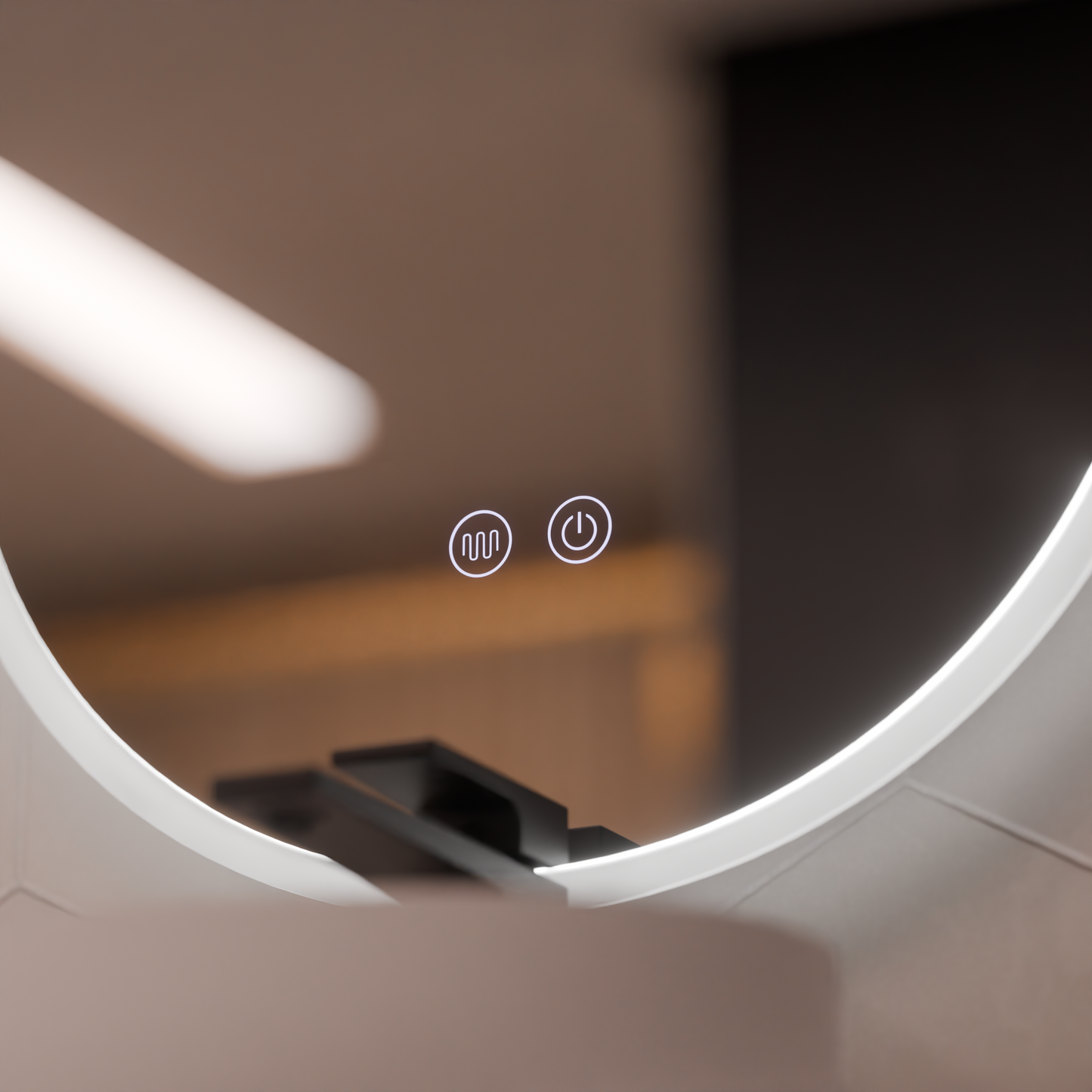Oglinda LED Ovala 50x80cm, Llexort Touch, Sistem Dezaburire, Dimabila