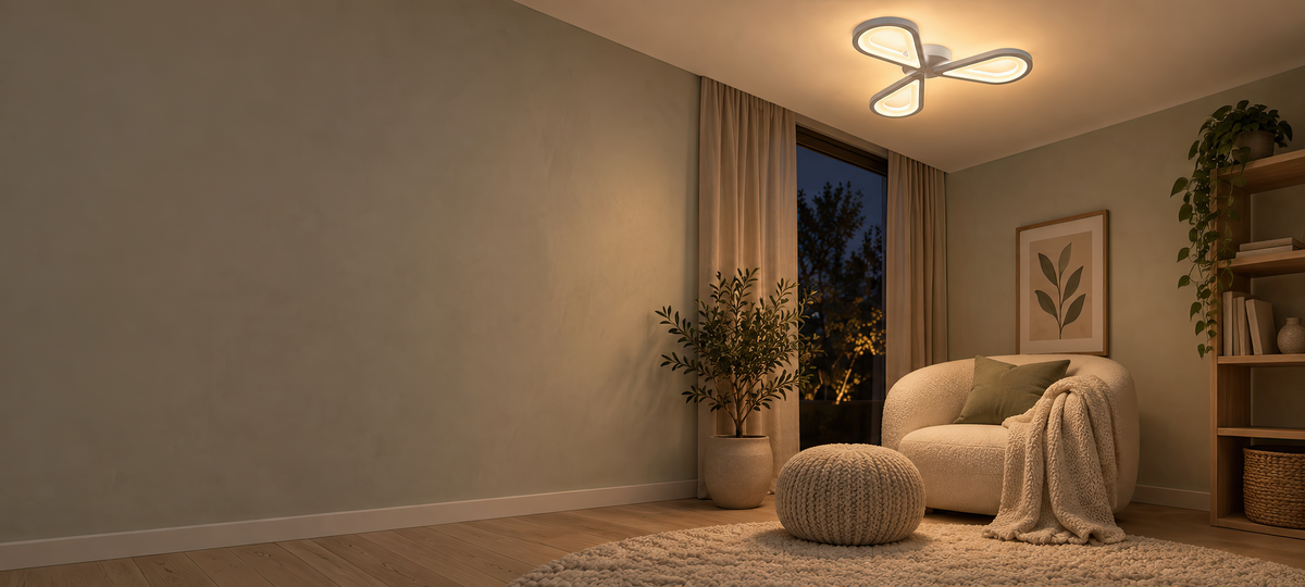 Lustra LED AURALIUS 18W, 3 Petale, lumina Neutra, 4000K, Alb
