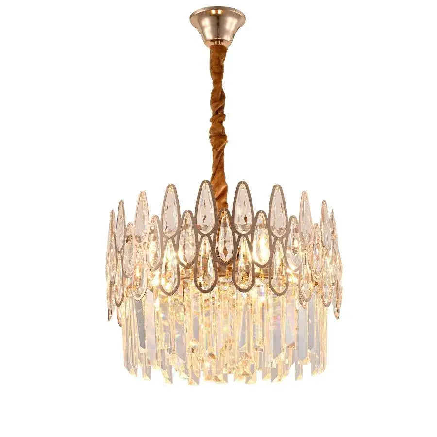 Candelabru Cristal ALHAMBRA Nobile 5x E14, Diametru 40cm, Auriu Lucios, Inaltime Reglabila Candelabre Moderne Default Title Alessandro Design