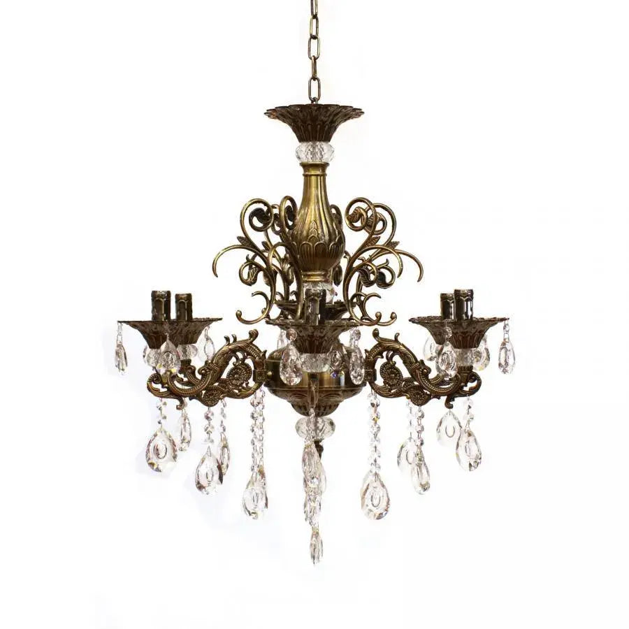 Candelabru Cristal SANSSOUCI Magno, 6xE14, Diametru 60cm, Alama Antichizata