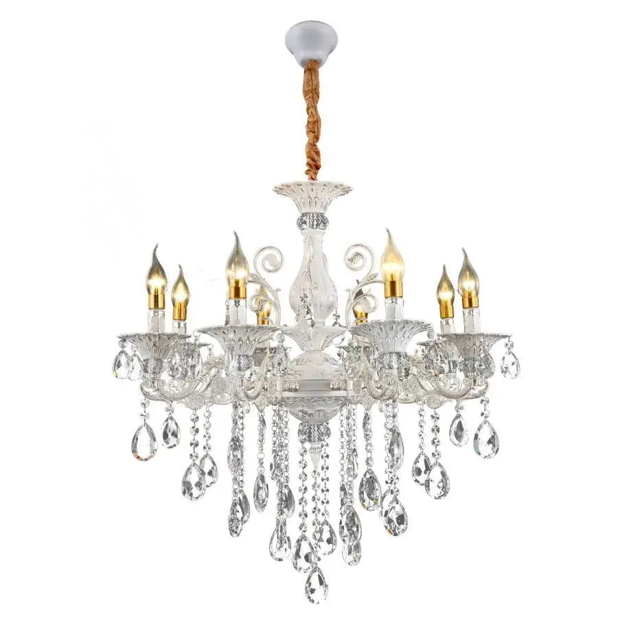 Candelabru Cristal SANSSOUCI Magno, 8xE27, Diametru 70cm, Alb
