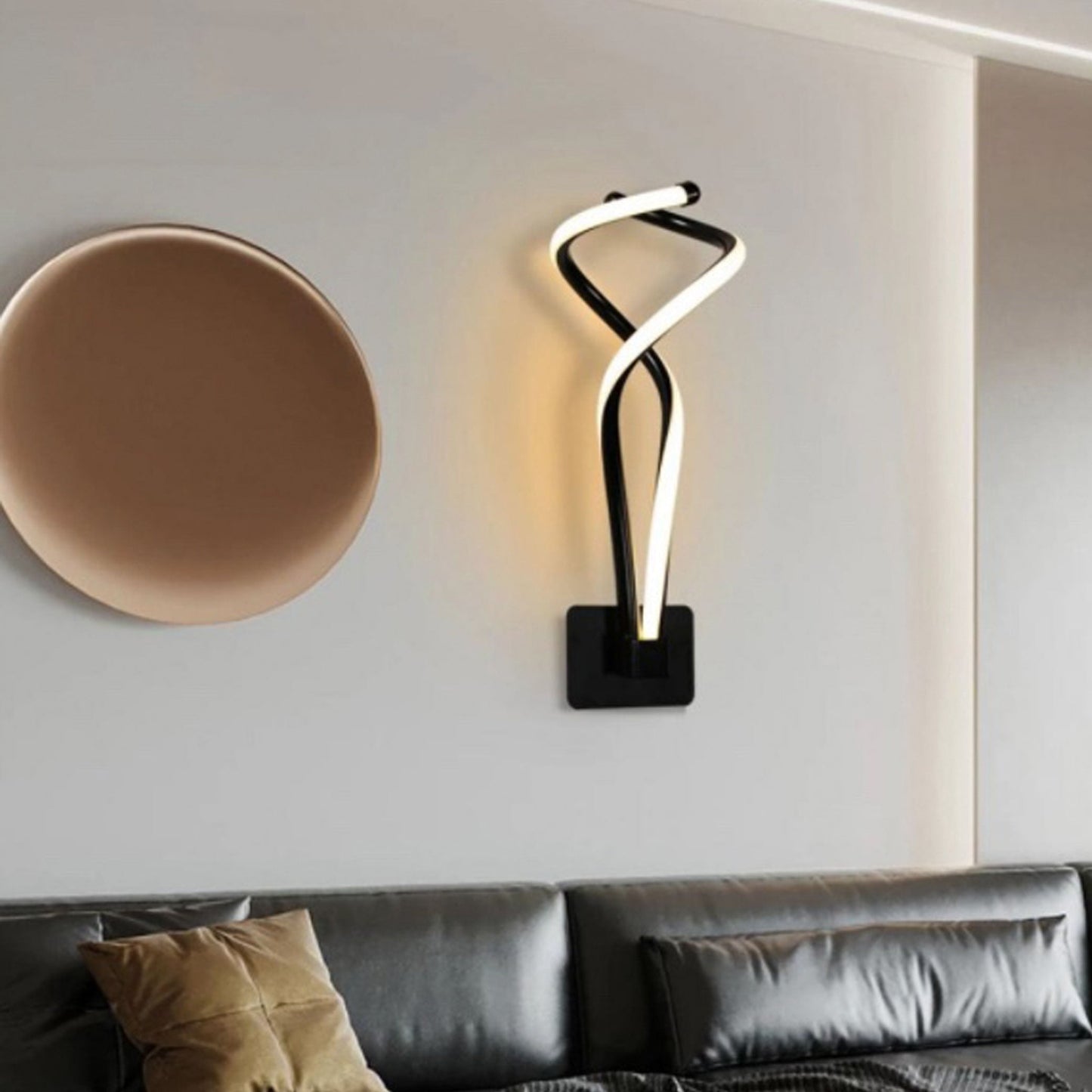 Aplica LED Aubrie, 40W, Negru cu Alb, Lumina Rece/Calda/Neutra