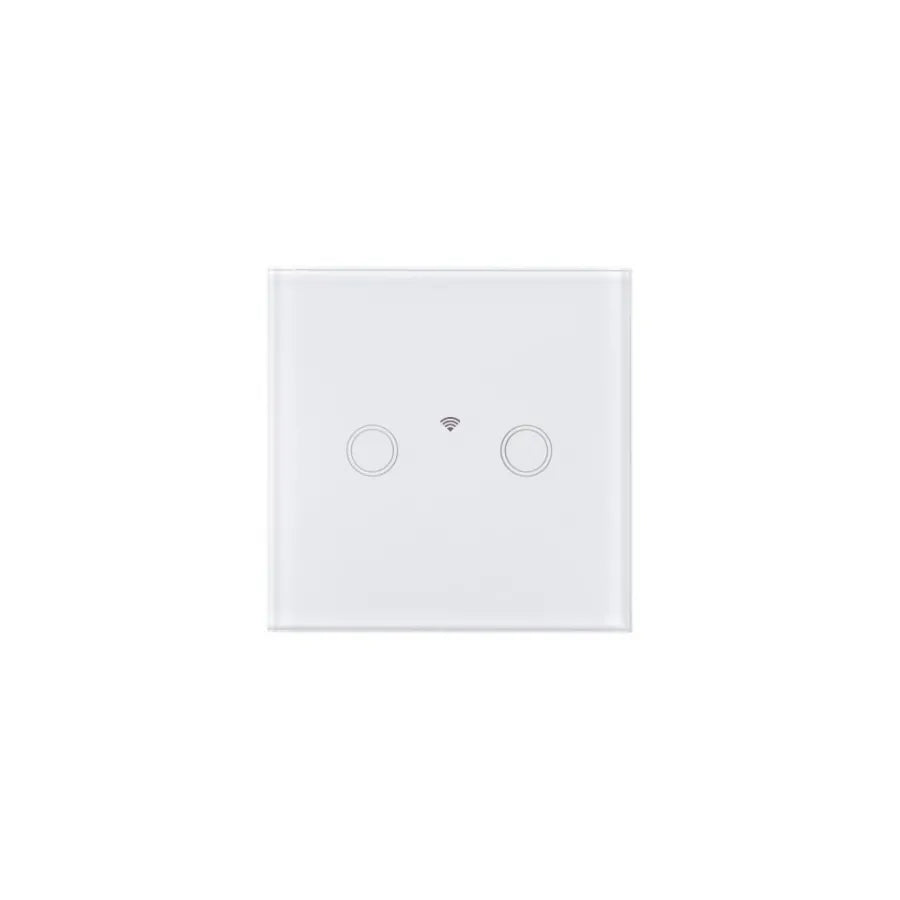 Intrerupator Touch Dublu WI-FI Sticla Securizata Alb