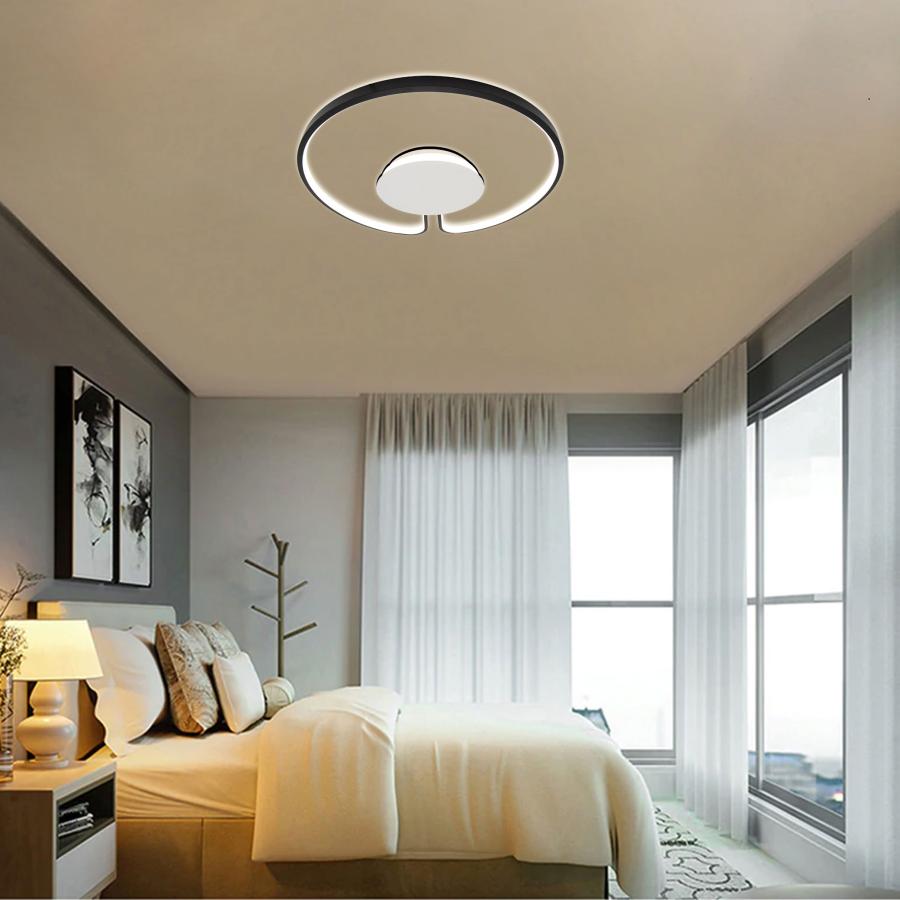 Lustra LED ADARA 90W, Rotunda, lumina Neutra, 4000K, Negru