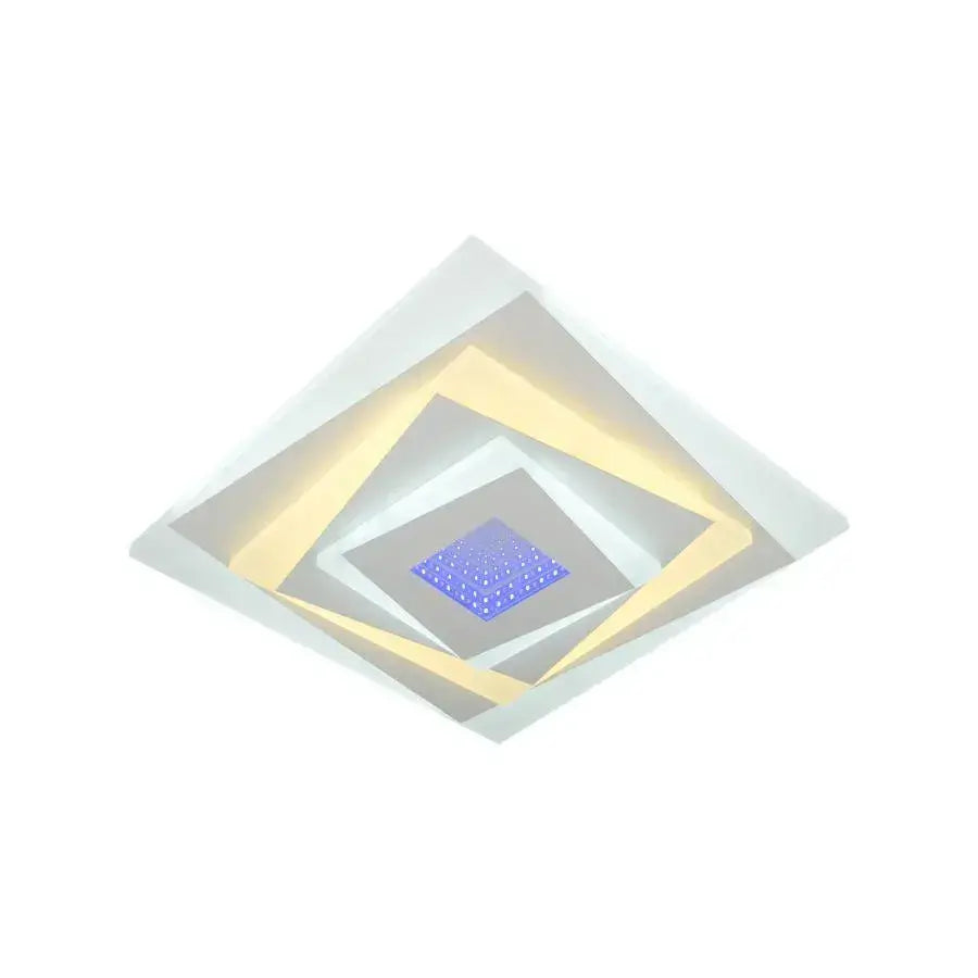 Lustra LED NIVARA RGB 3D 20W, lumina Rece/Calda/Neutra, Alb