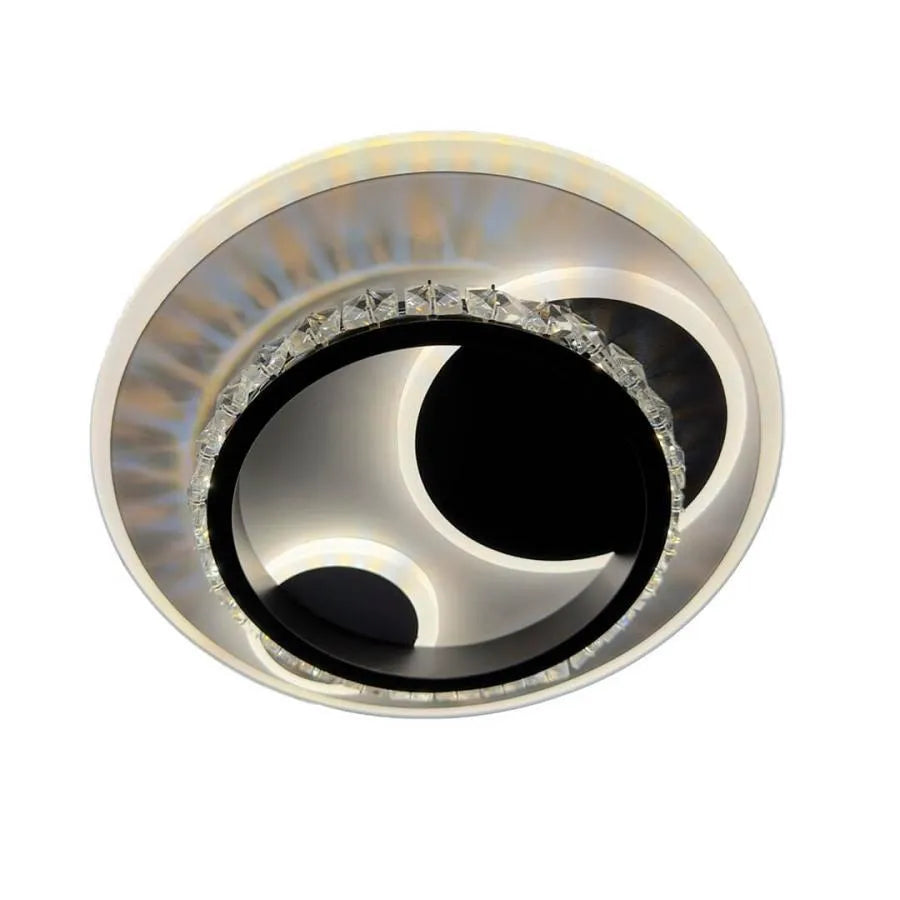 Lustra LED cu cristal ARIELLA 30W, Rotunda, lumina Rece/Calda/Neutra, Negru