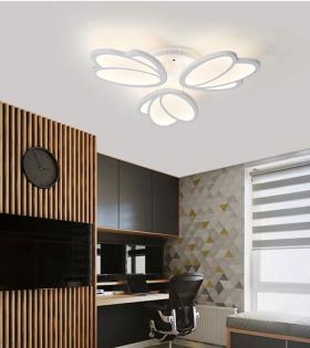Lustra LED cu telecomanda TULIP, 47W, 3 Petale, lumina Rece/Calda/Neutra, Dimabila, Alb