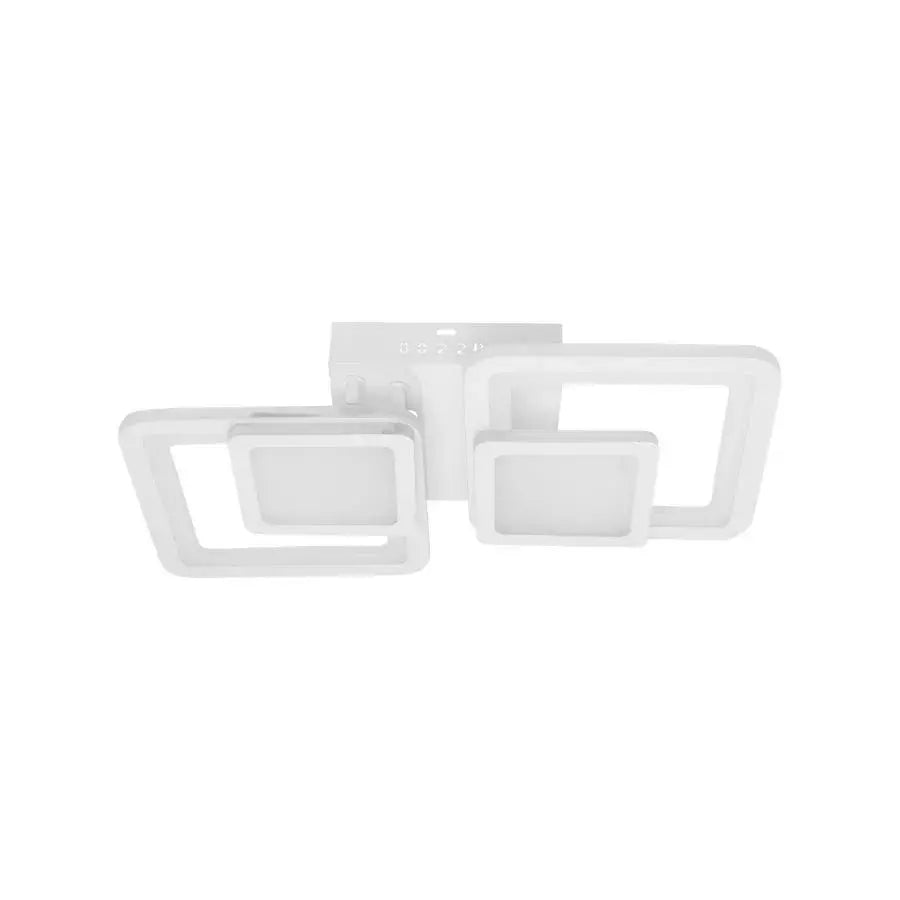 Lustra LED cu telecomanda BALANS 48W, 2 Patrate, lumina Rece/Calda/Neutra, Dimabila, Alb